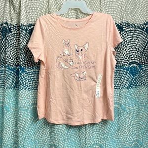 NWT girls light pink graphic Tee size 18